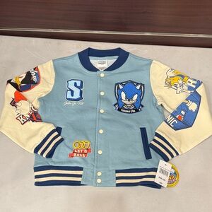Blue and Cream Sonic Graphic Jacket